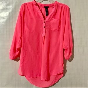 4x$20 Rue21 Neon Pink Blouse Size S